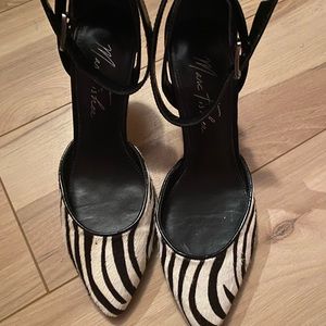 Marc Fisher Zebra Print Mary Jane Pointed Heels